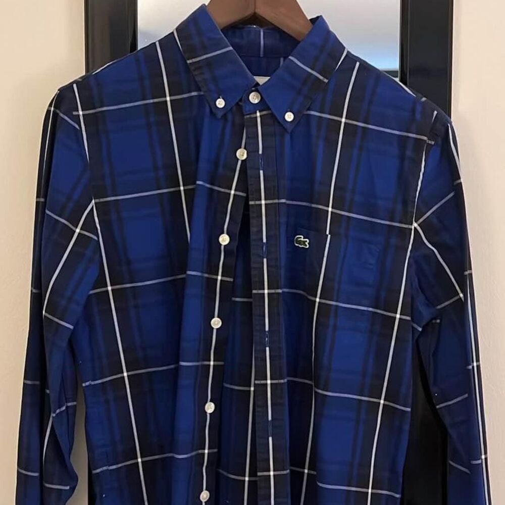 Lacoste Blue Check Dress Shirt